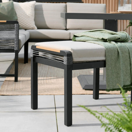 outdoor garden stool beige with cushions