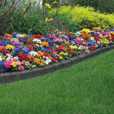 Roman Stone Garden Border Rubber Lawn Edging UK Grey 1.2m Long