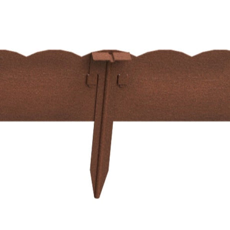 Bronze border edging with peg on white backgrouns