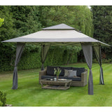 Garden Gazebo and small garden sofa in grey on the grass
