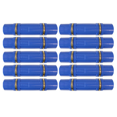 Ten large blue heavy duty pipe clips for garden cages