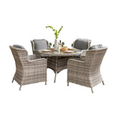 Garden Dining Set Rattan 4 Seater wihite background