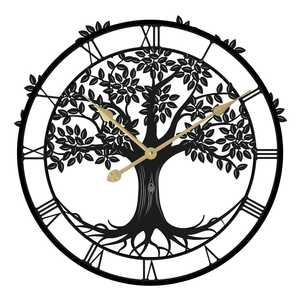 Tree of Life Silhouette Garden Clock 50cm