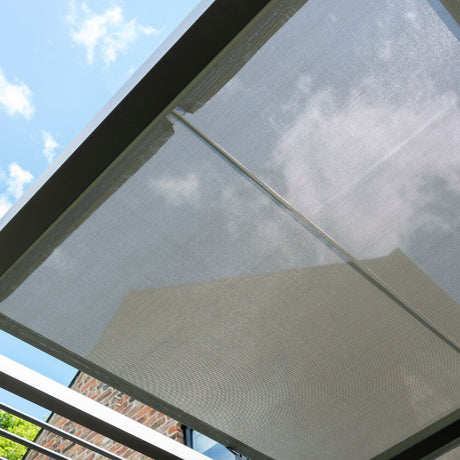 Garden gazebo roof showing fabric looking up