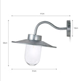 WAll light with dimensions on it