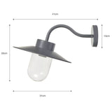 Garden wall light with dimensions