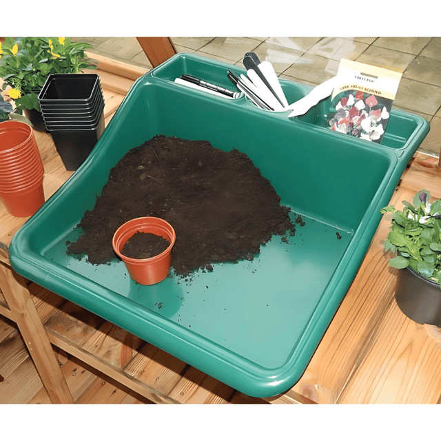 Green potting tray