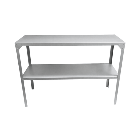 Greenhouse staging with two shelves on a white background