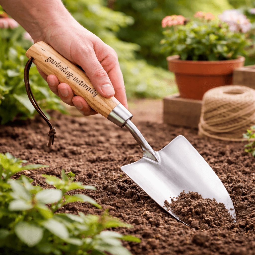 wooden garden trowel Hand Trowel for Planting, Digging & Compost Work – Gardening Naturally
