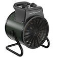 Black heater with visible brand name on a white background