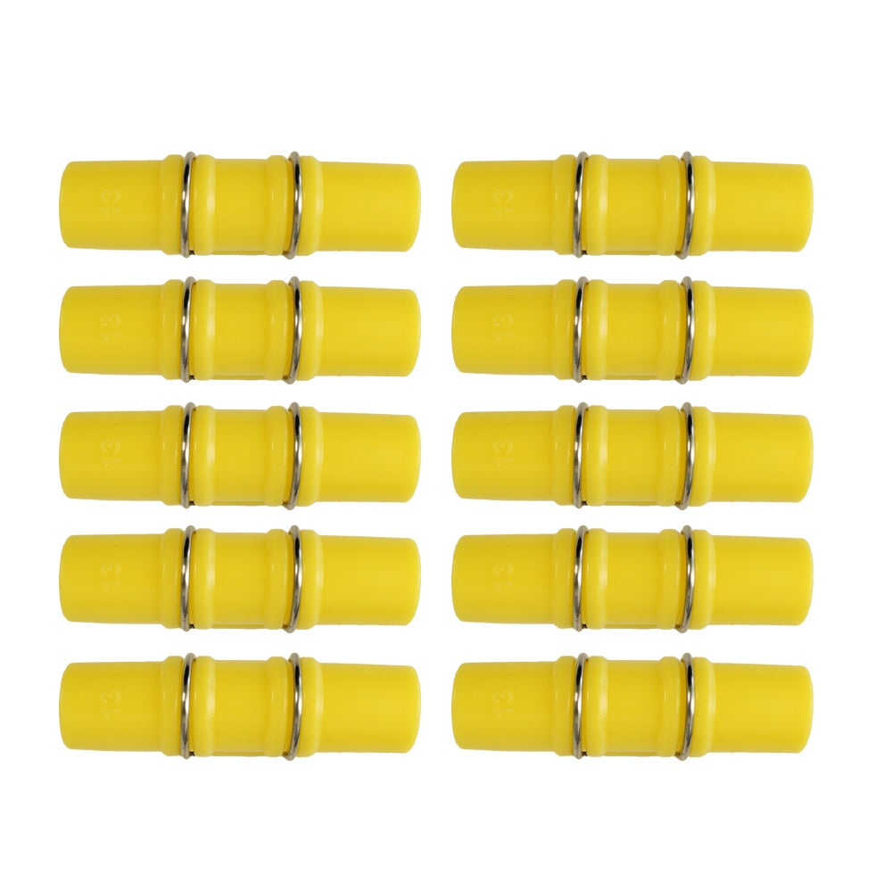 10 yellow heavy duty pipe clips for garden cages
