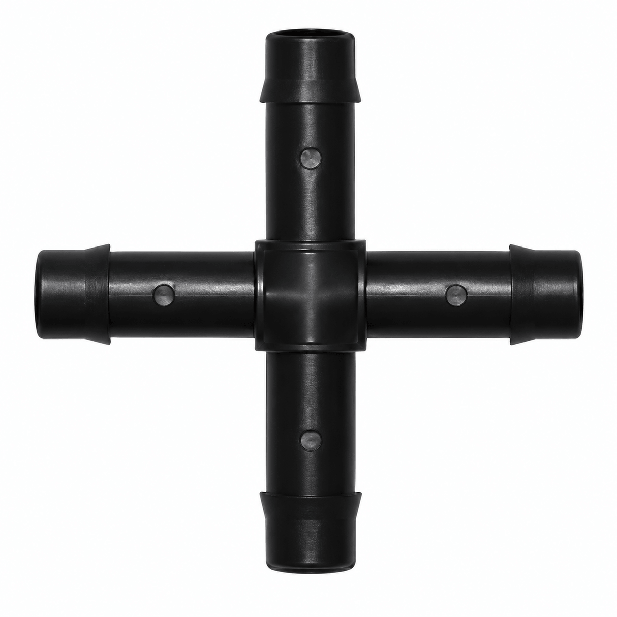 A black hose pipe cross connector.