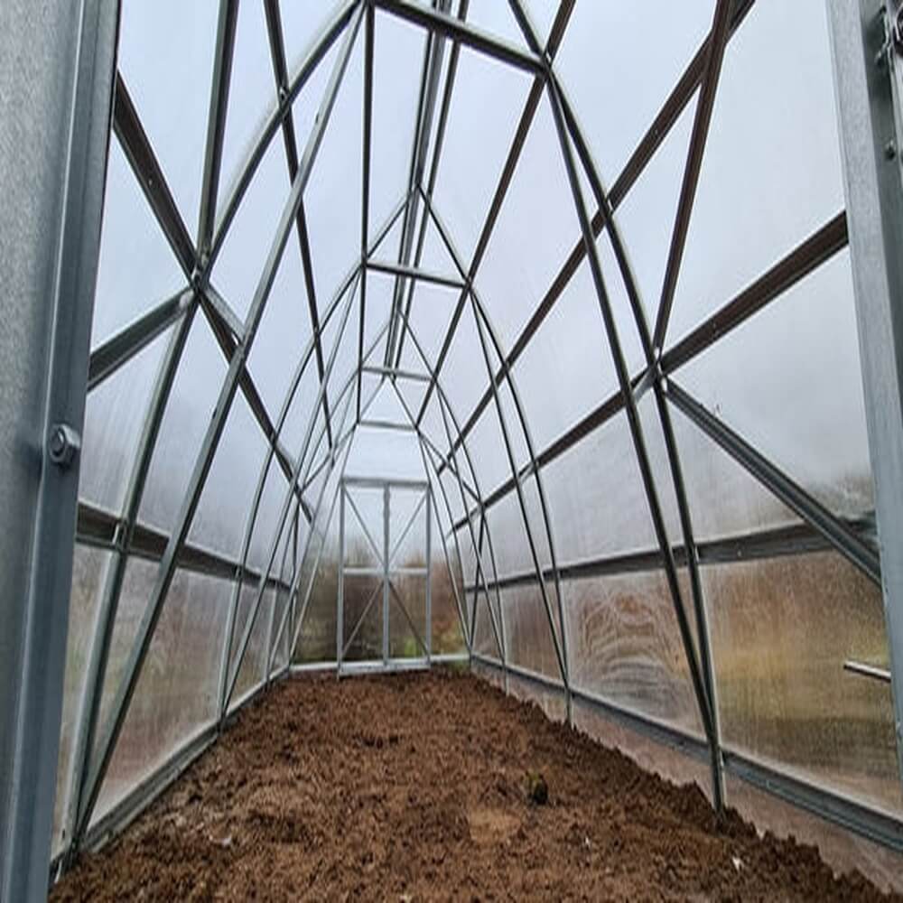 The inside of a large greenhouse