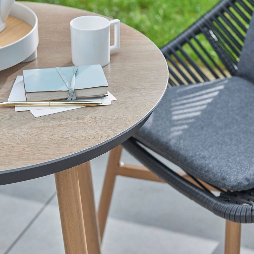 close up of the bistro set featuring a notepad