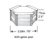 drawing of a 600 gallon koi pond