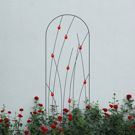 metal ladybird garden trellis for plant support