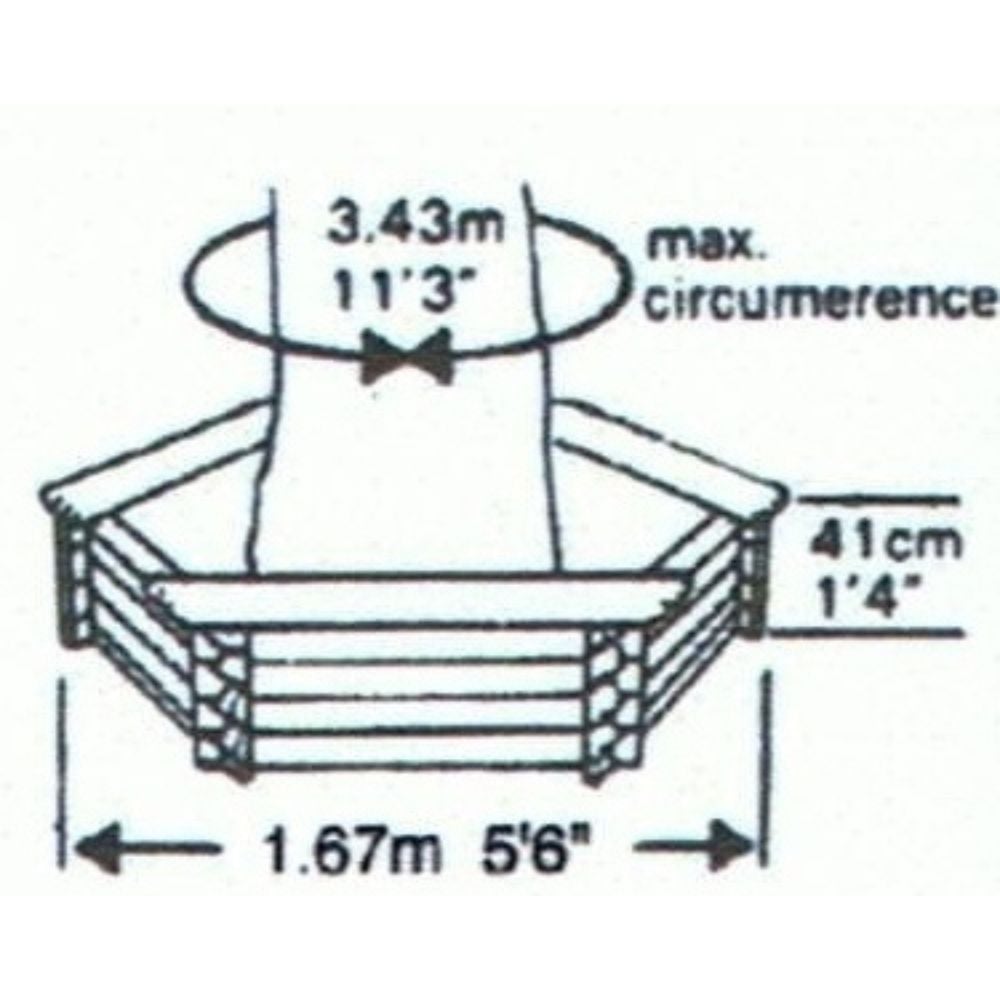 dimensions of the large wooden tree seat