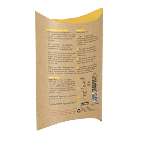 Gardening Naturally Leatherjacket Nematodes 100m2 Pouch back