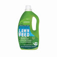 A bottle of ecofective natural liquid lawn feed with a green label, indicating it is child and pet safe.