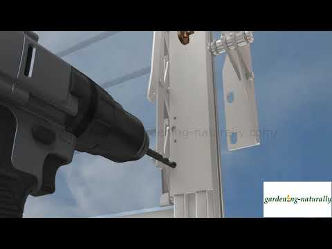 Drilling louvre window into a greenhouse