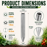 Product dimensions chart for a gardening anchor with text 'Designed for Strong Support'.