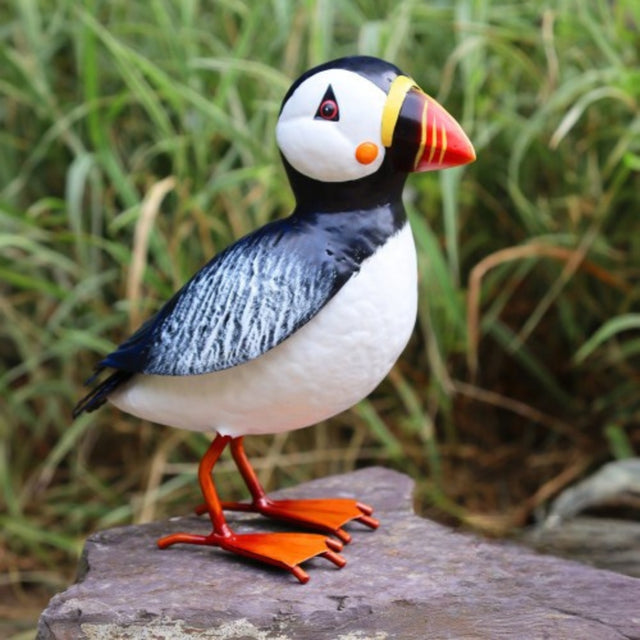 metal garden puffin decoration