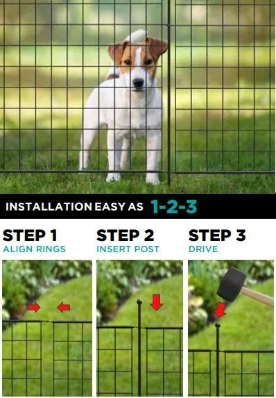 showing step by step instructions for building garden fence