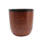 Burnt Orange textured plant pot on a white background