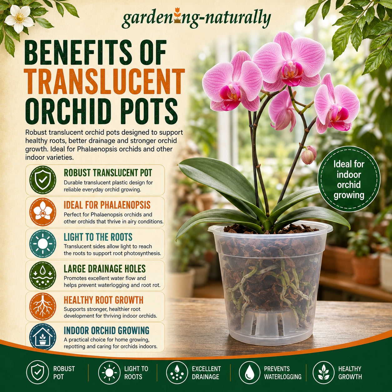 orchid plant pot care Clear Orchid Pots