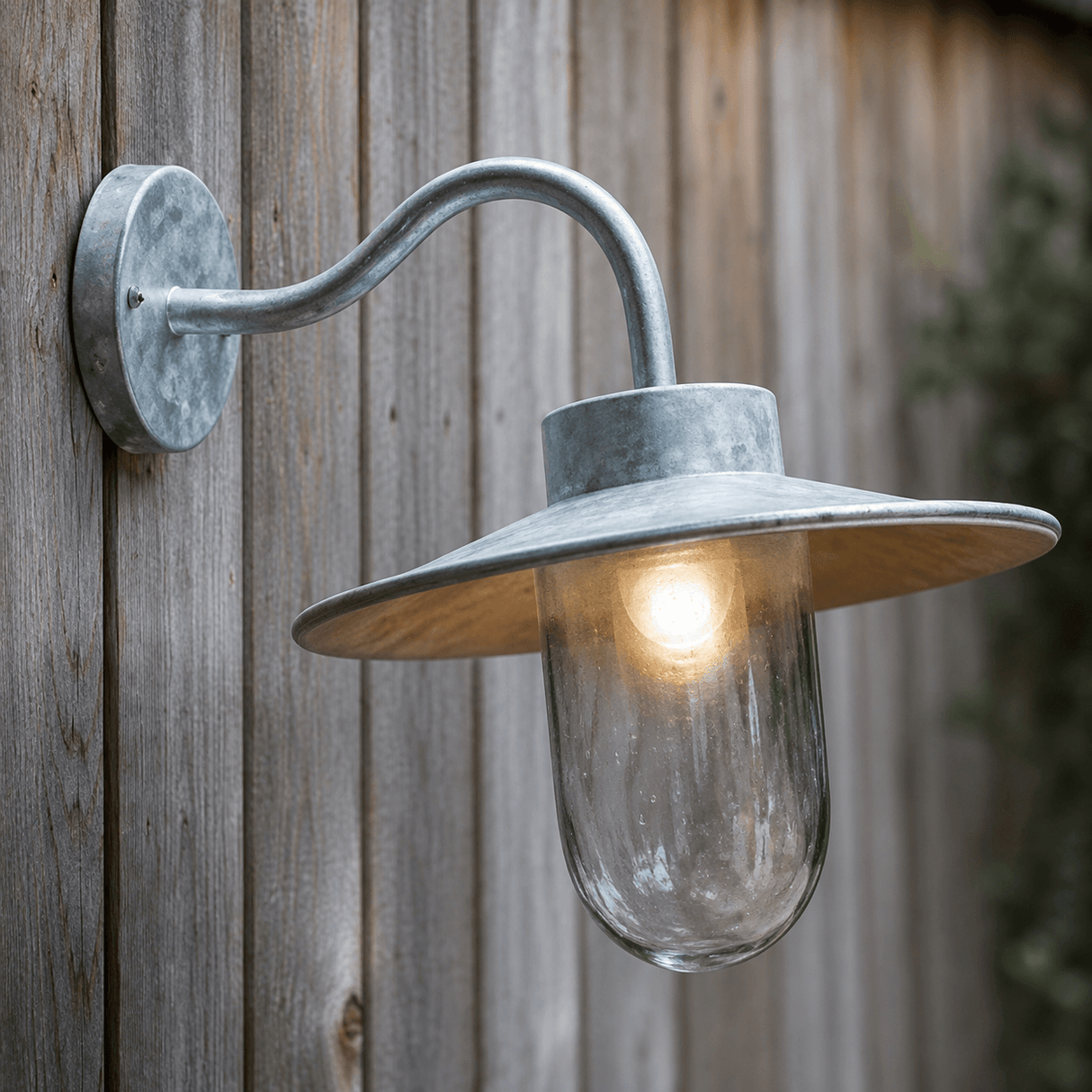 outdoor light on a fence