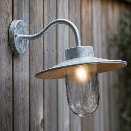 outdoor light on a fence