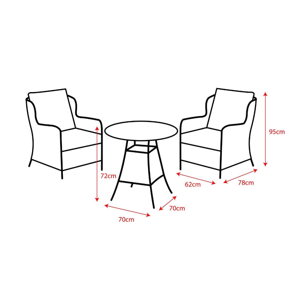 Outdoor Garden Bistro Set - Wroxham