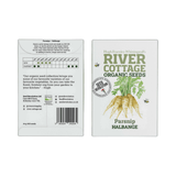 River Cottage Organic Seeds packaging for Parsnip Halbange on a white background