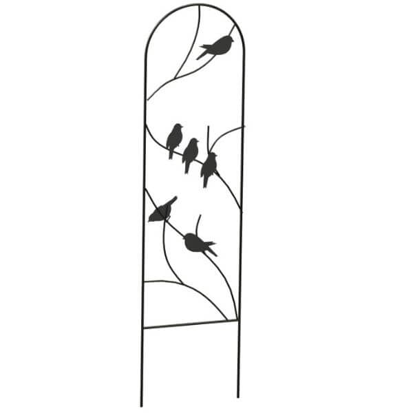 Pot Trellis Perching Birds Black