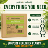 Gardening-Naturally plant support clips packaging with product details.