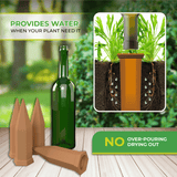 watering spikes for bottles poster describing how they work