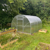 polycarbonate polytunnel in garden