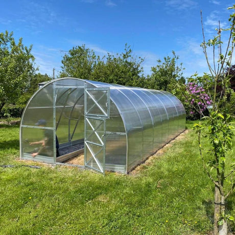 polytunnel greenhouse open door