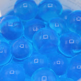 Close up of the blue pond filter balls