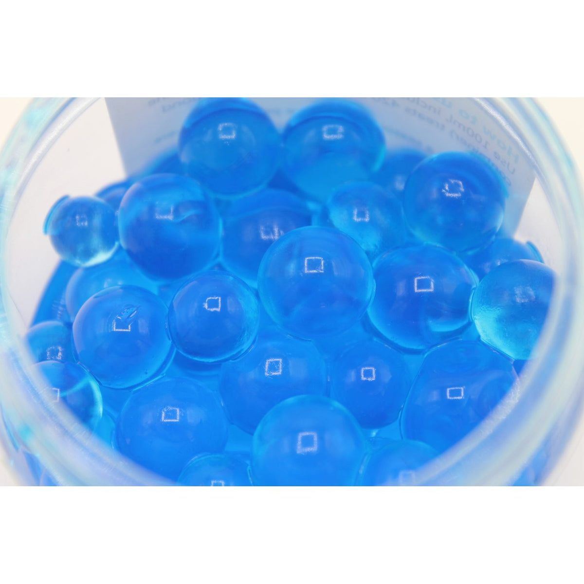 Close up of the pond filter blue balls