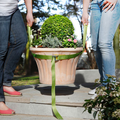 pot lifter carrying a plant pot