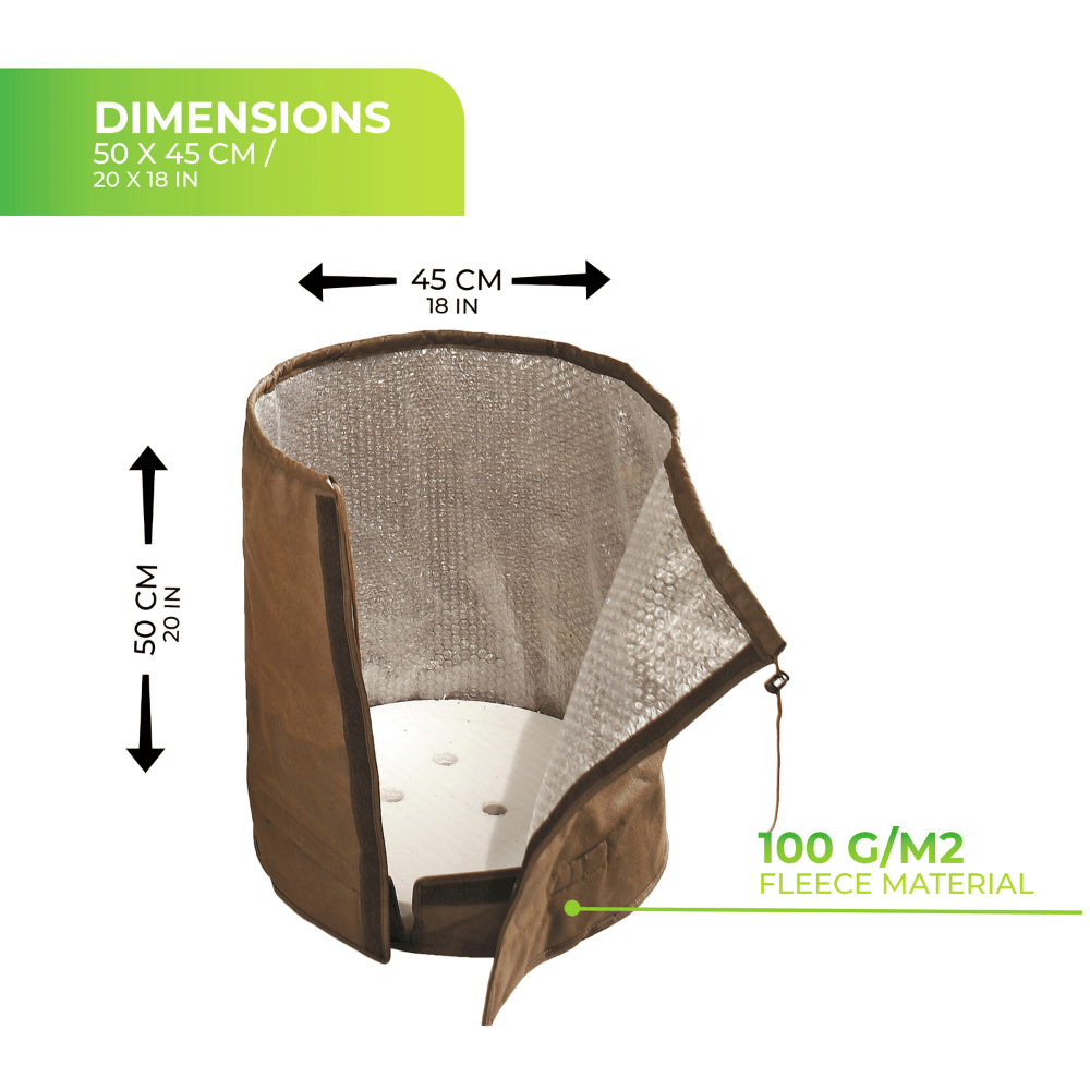 pot cover with velcro for frost protection