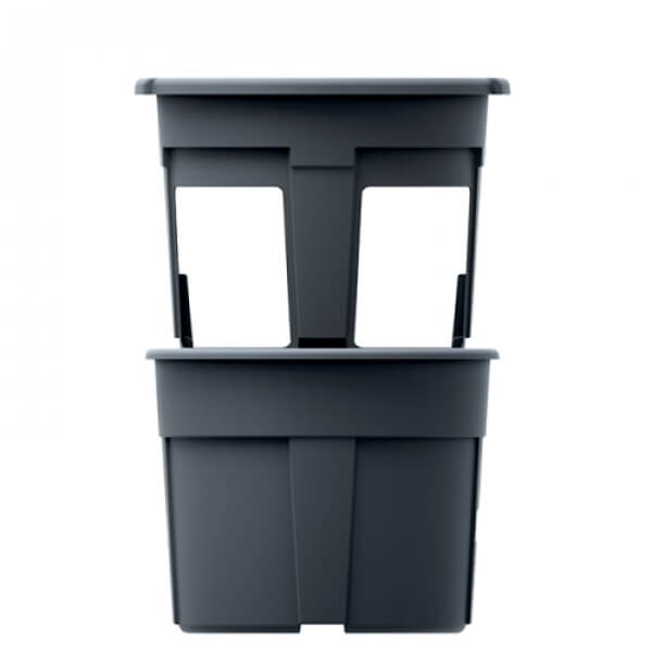 Empty pot for growing potatoes showing the 2 sections