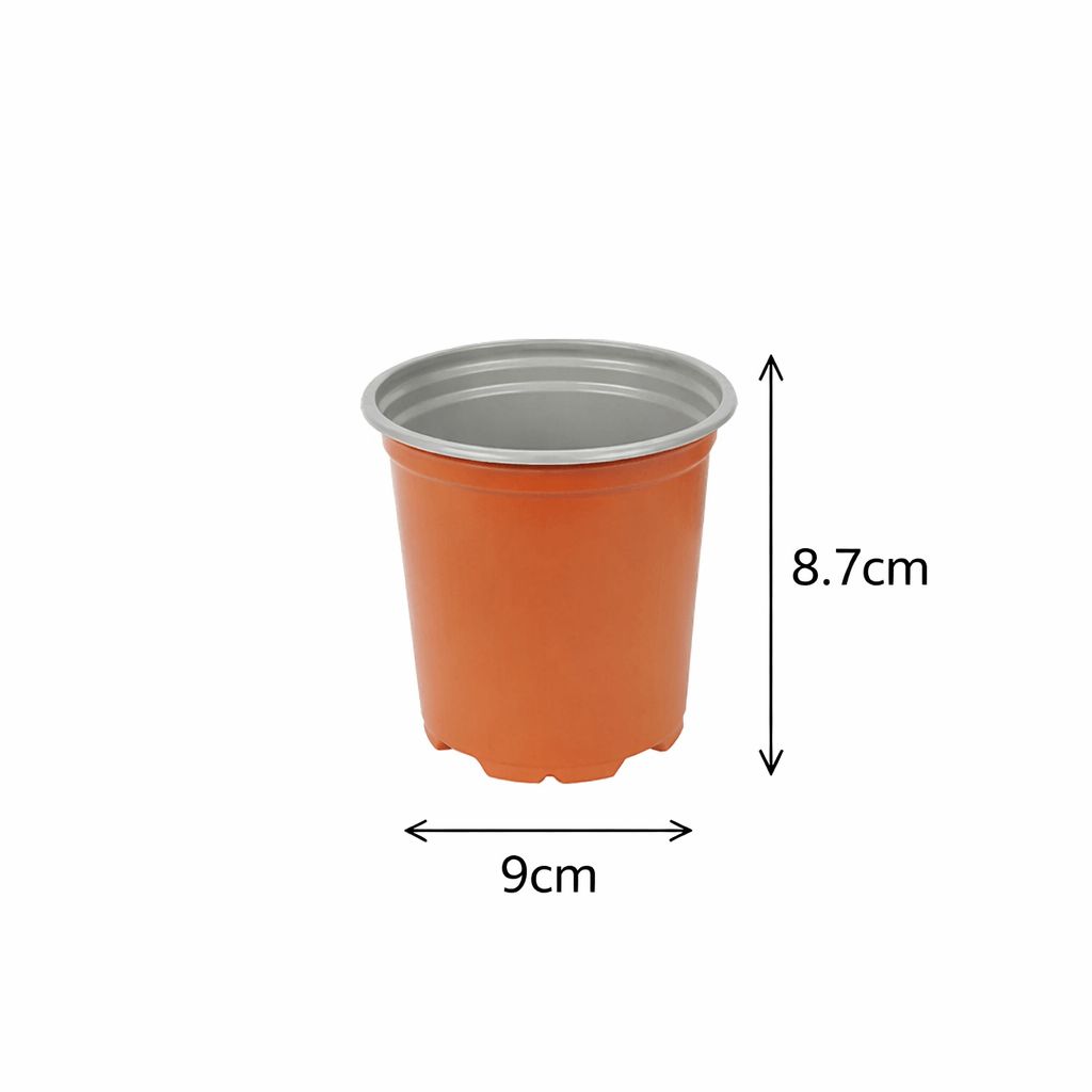 Terracotta Plastic Plant Pots - 9cm Round 0.35L