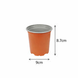 Terracotta Plastic Plant Pots - 9cm Round 0.35L
