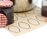  labels with jam jars of jam stood on them