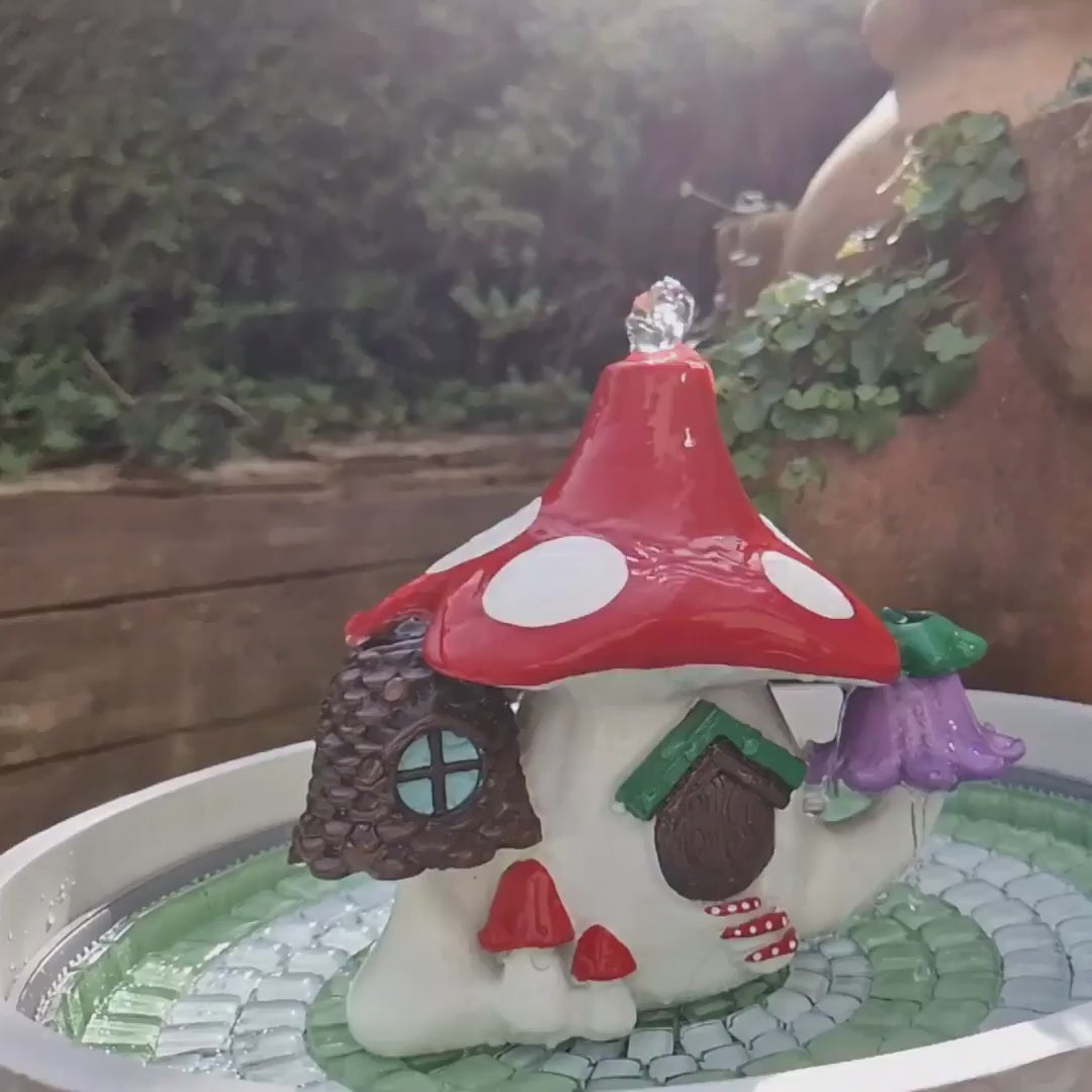 fairy cottage water fountain