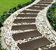 Garden Railroad pathway stones gravel path