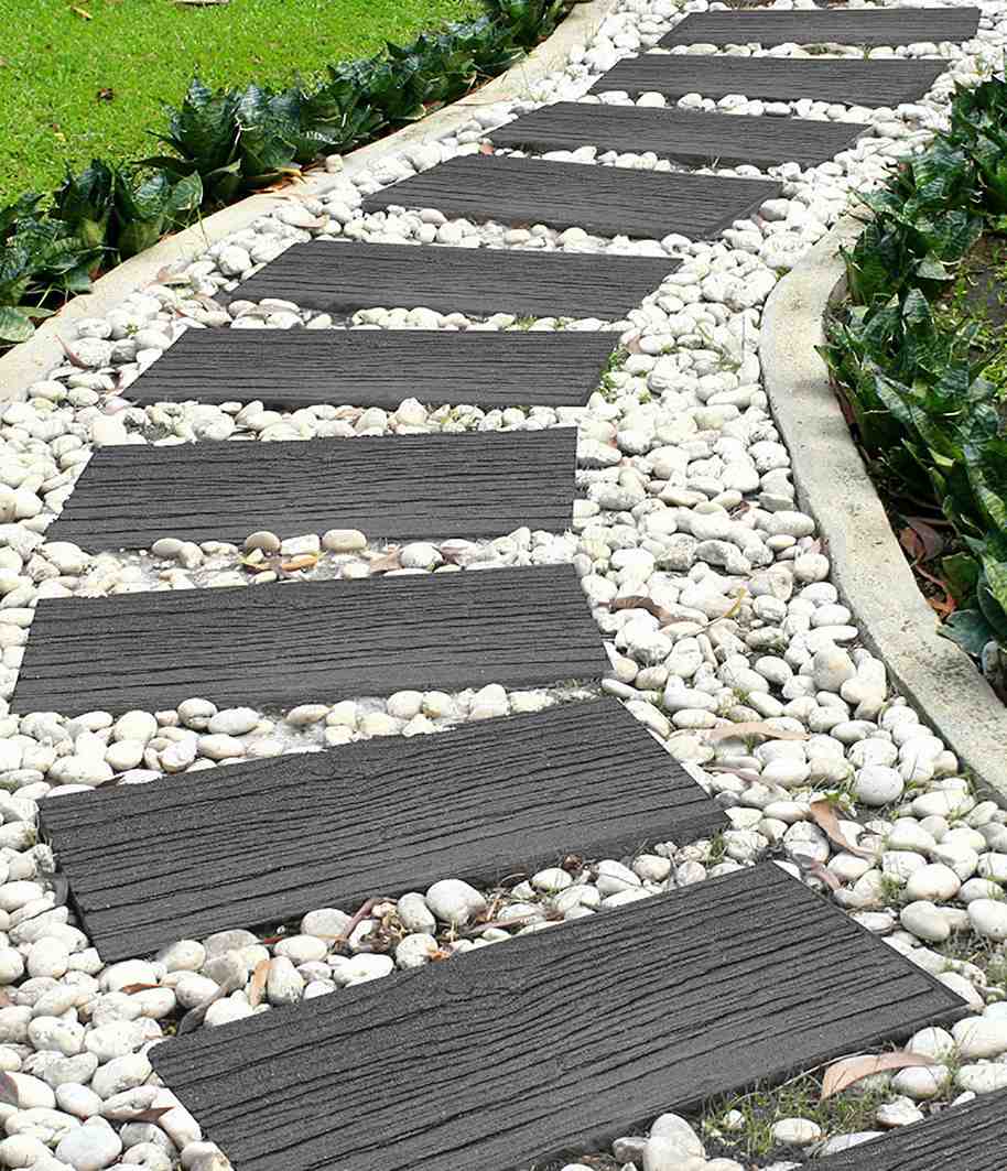 Railroad Tie Stepping Stone Grey