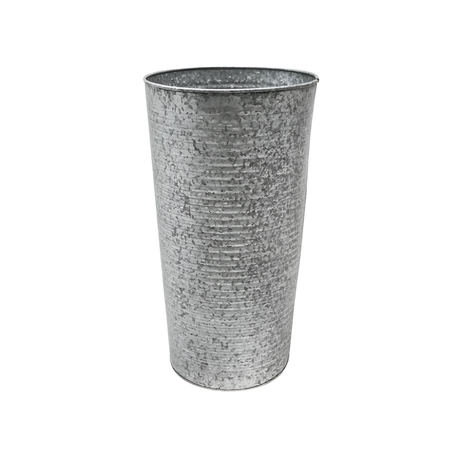 galvanised steel outdoor vase